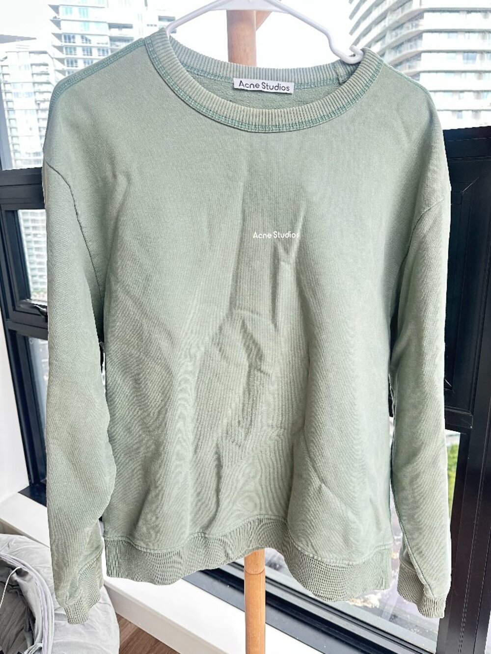 Acne Studios Logo Crewneck Sweatshirt Sage Green XS Portugal